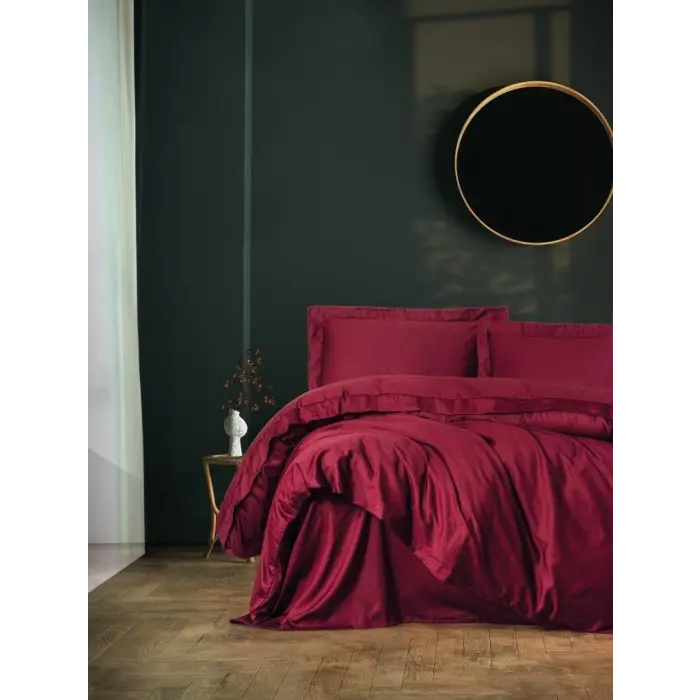 Elegant Bordo Çift Kişilik Saten Nev Takımı