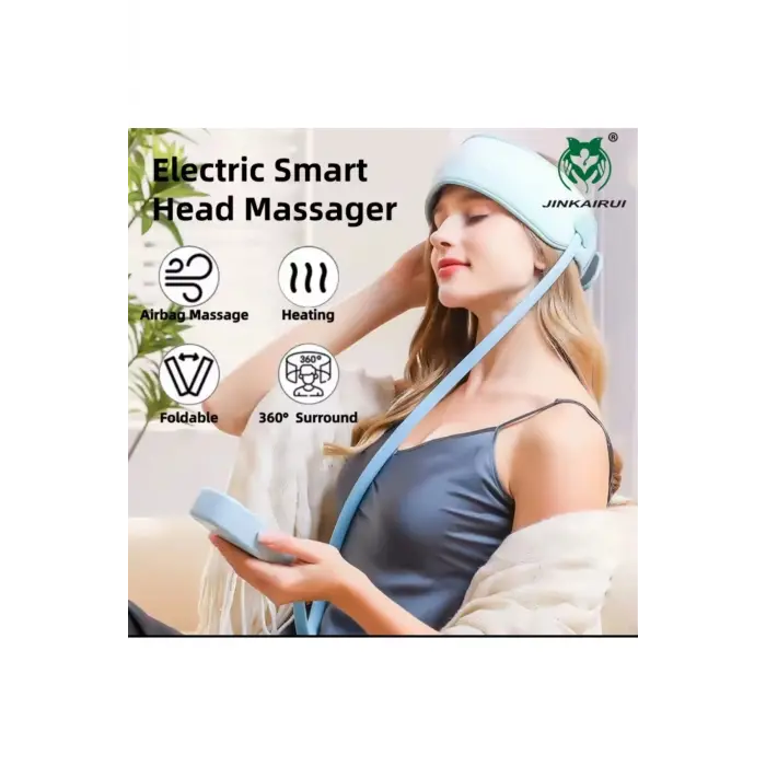 Elektrikli baş masaj aleti ısıtmalı kafa hava basıncı sıcak kompres uyku yardımı
