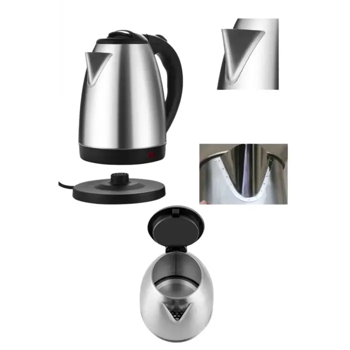 Elektrikli Paslanmaz Çelik Su Isıtcı Çelik Kettle 1.8 Lt. Uzun Ömürlü