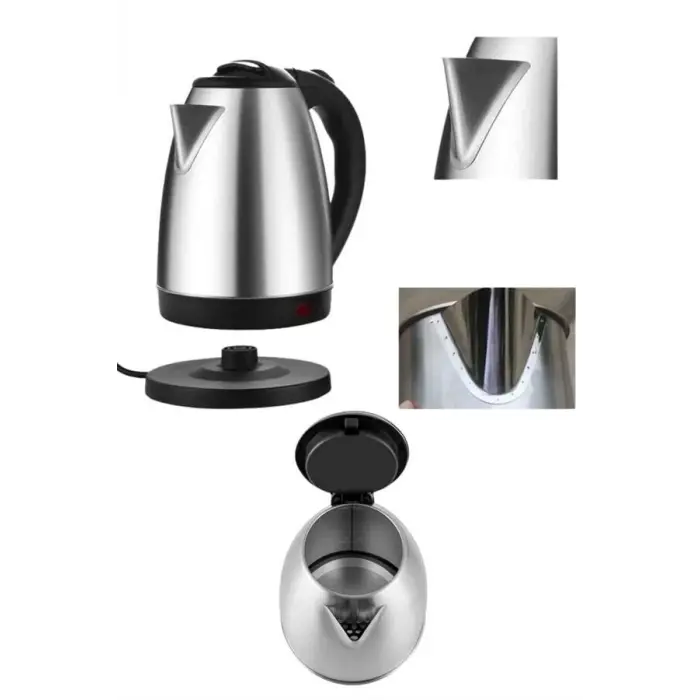 Elektrikli Paslanmaz Çelik Su Isıtcı Çelik Kettle 1.8 Lt. Uzun Ömürlü