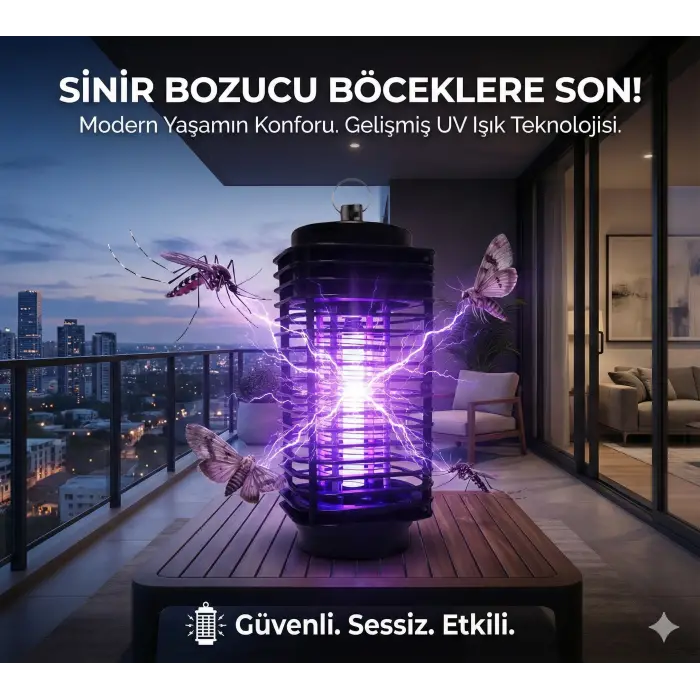 Elektrikli Sinek Öldürücü Cihaz Cız Lamba Mor Işık