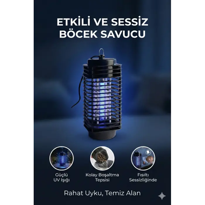 Elektrikli Sinek Öldürücü Cihaz Cız Lamba Mor Işık
