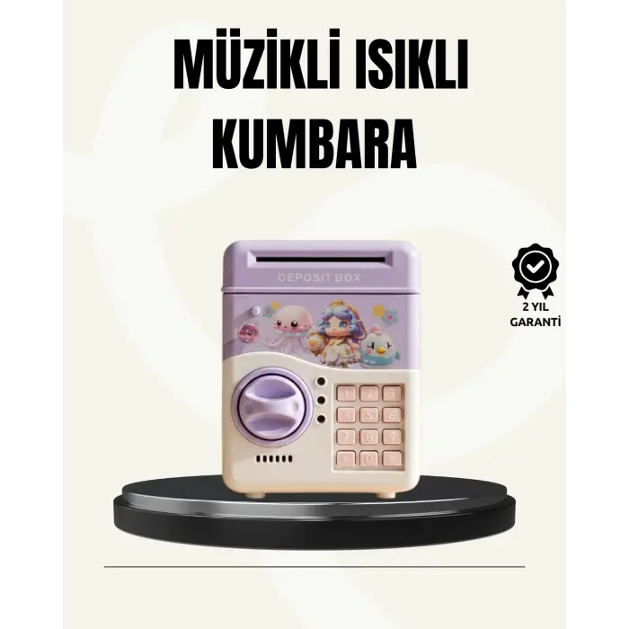 Elektronik Şifreli ATM Görünümlü Çocuk Kumbarası Mor