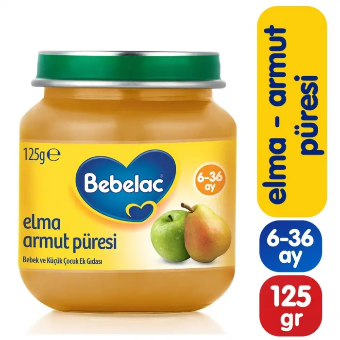Elma Armut Püresi Kavanoz Maması 125 Gr