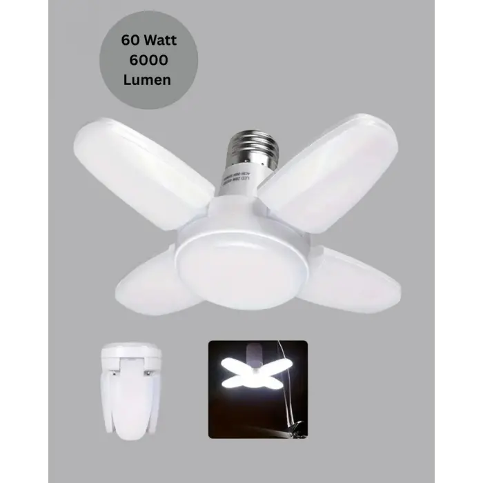 Enerji Tasarruflu LED Ampül 60 Watt 4 Kollu Beyaz Işık