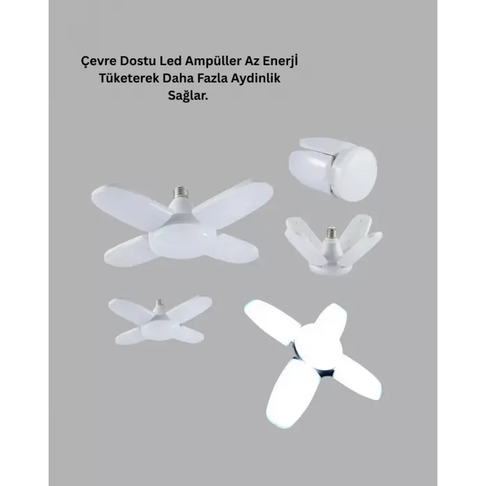 Enerji Tasarruflu LED Ampül 60 Watt 4 Kollu Beyaz Işık Yeni Nesil