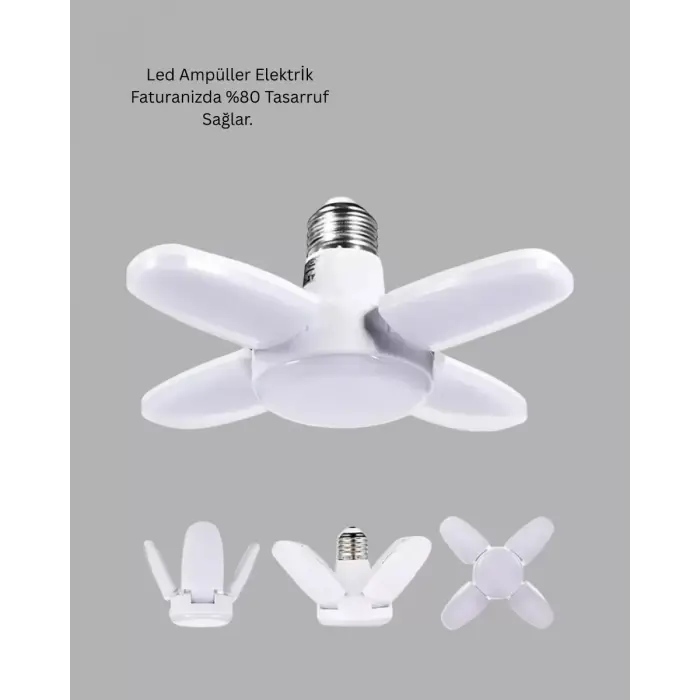 Enerji Tasarruflu LED Ampül 60 Watt 4 Kollu Beyaz Işık Yeni Nesil