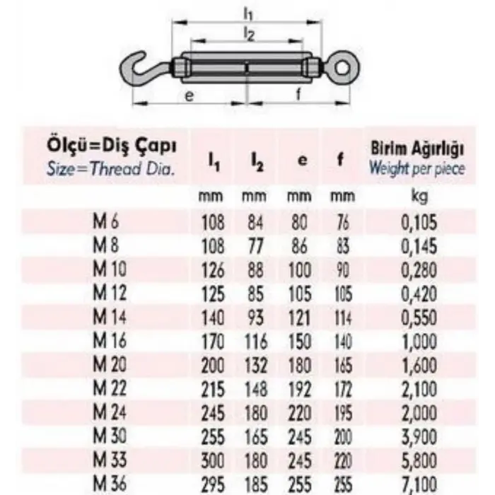 Ennalbur M12 Çektirme ( 2 Adet )