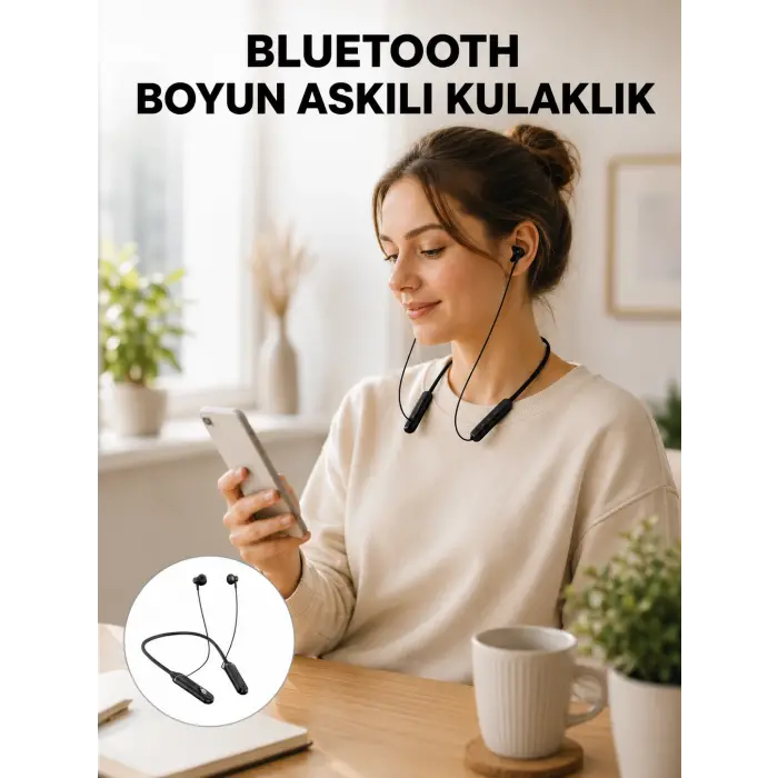 Ergonomik Tasarımlı Bluetooth Kulaklık – Gürültü Azaltmalı, Manyetik Yeni Nesil