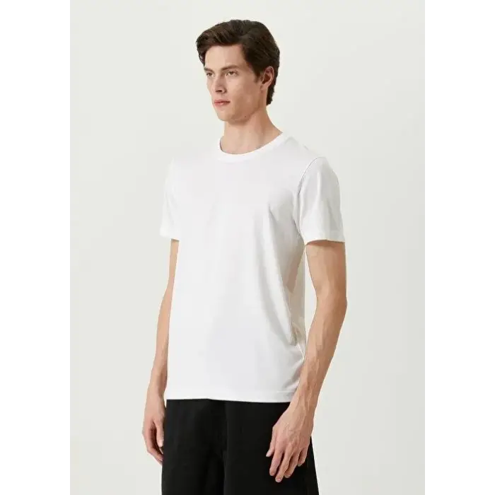 ERKEK  Tişört Basic Bisiklet Yaka Regular Kısa kol T-Shirt - Beyaz