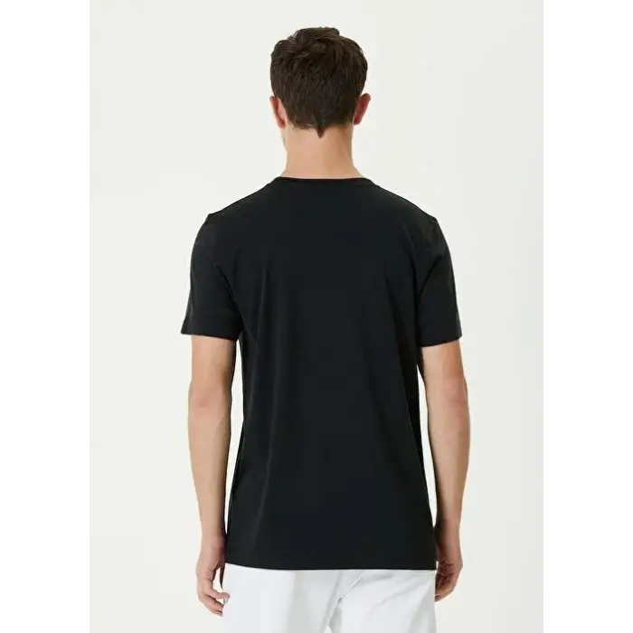 ERKEK Düz Tişört Bisiklet Yaka Regular Fit Yazlık Kısa kol T-Shirt - Siyah