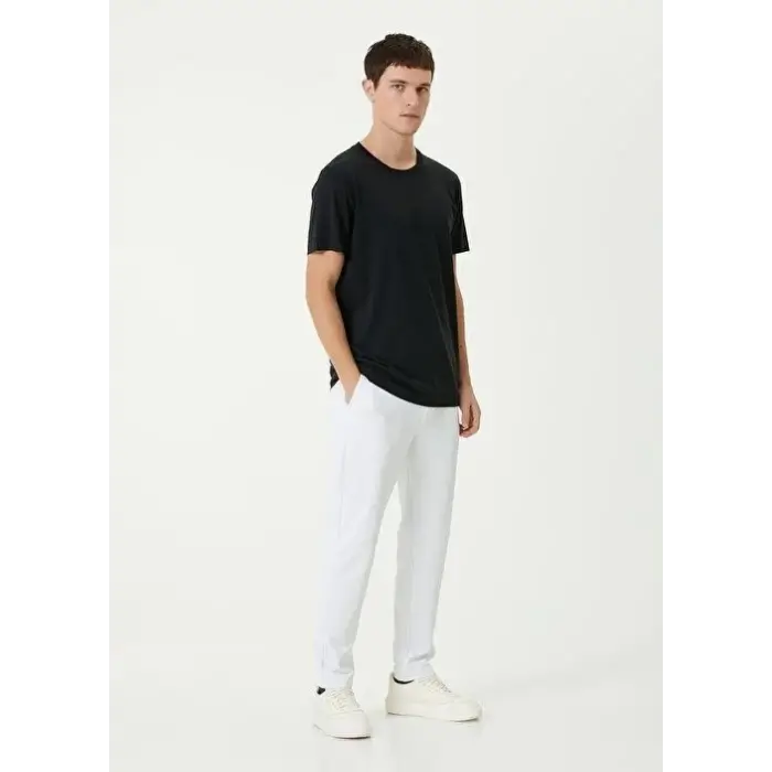 ERKEK Düz Tişört Bisiklet Yaka Regular Fit Yazlık Kısa kol T-Shirt - Siyah