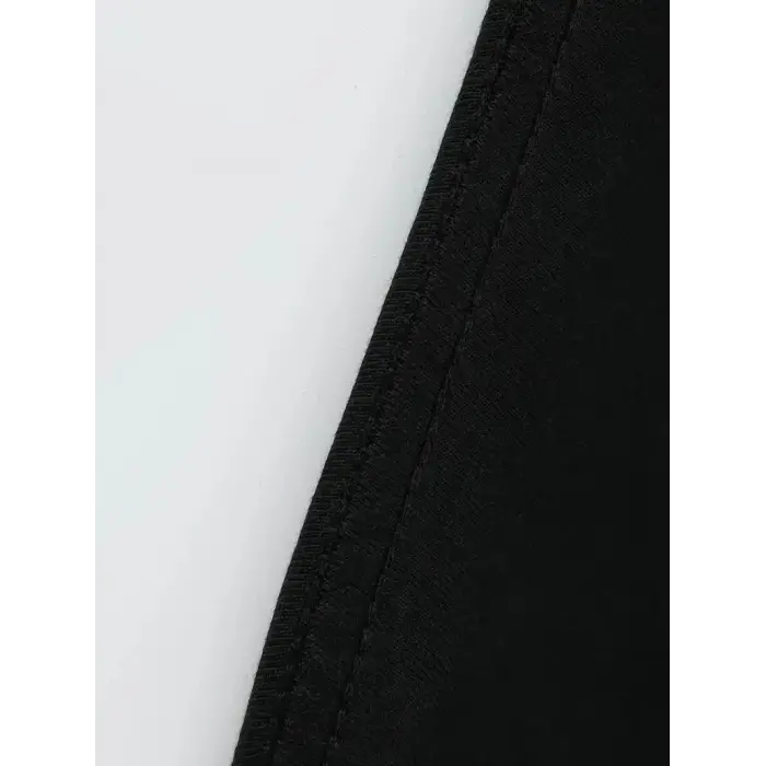 Erkek Baskılı Tişört Kısa Kol Bisiklet Yaka Oversize T-Shirt - - Siyah