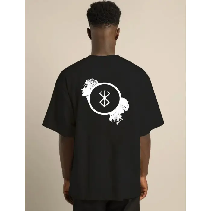Erkek Baskılı T-Shirt Kısa Kol Bisiklet Yaka Regular Fit Rahat Kalıp Günlük Tişört - Siyah