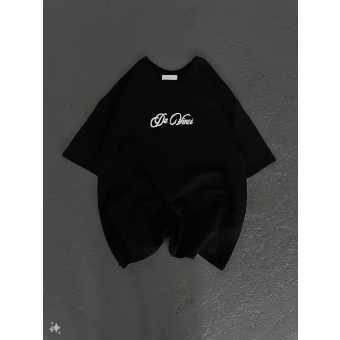 Erkek Baskılı T-Shirt Kısa Kol Bisiklet Yaka Regular Fit Rahat Kalıp Günlük Tişört - Siyah