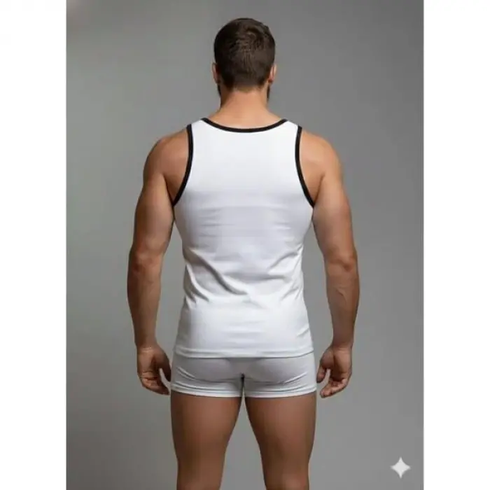 Erkek Beyaz Tank Top Boxer Takım