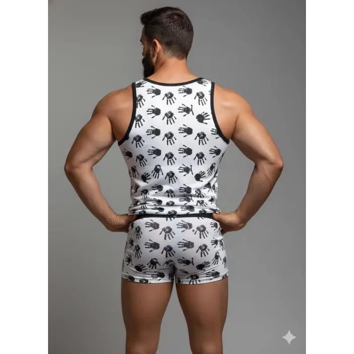 Erkek Desenli Tank Top Boxer Takım