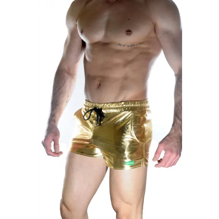 Erkek Gold Lame Short