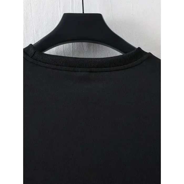 Erkek Baskılı T-Shirt Kısa Kol Bisiklet Yaka Regular Fit Yazlık Tişört - Siyah