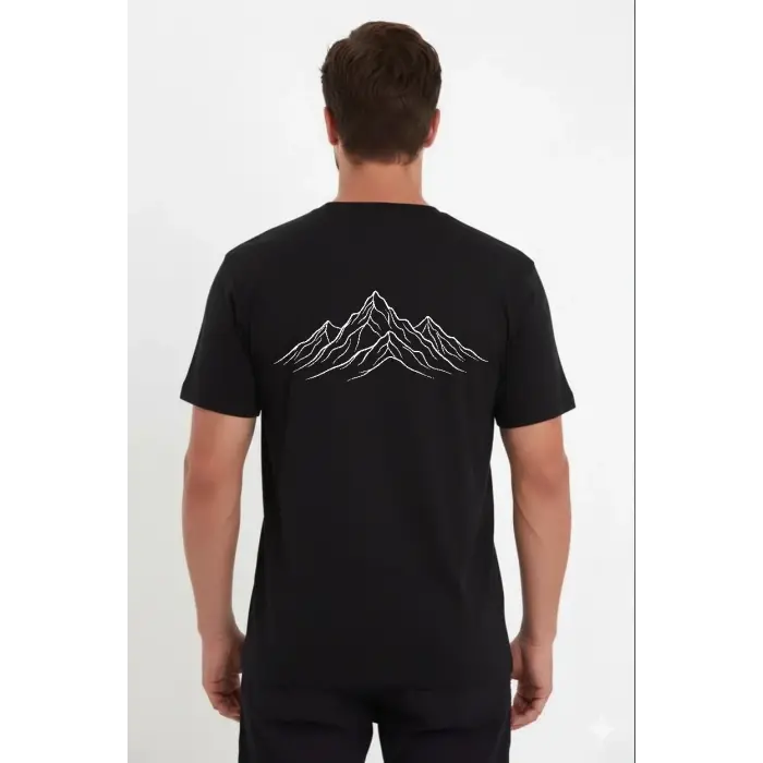 Erkek T-Shirt Nihilist Penguen Baskılı Bisiklet Yaka Kısa kol yazlık Tişört - Siyah