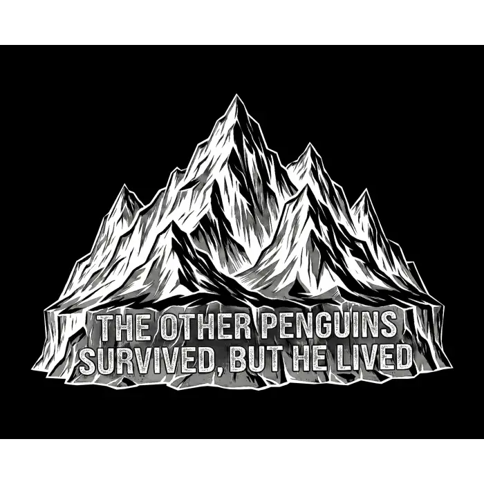 Erkek T-Shirt Nihilist Penguen Baskılı Bisiklet Yaka Kısa kol yazlık Tişört - Siyah