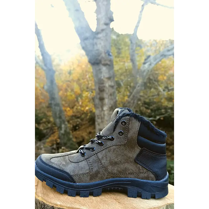 Erkek Outdoor Bot Yünlü Kahve Siyah Renk