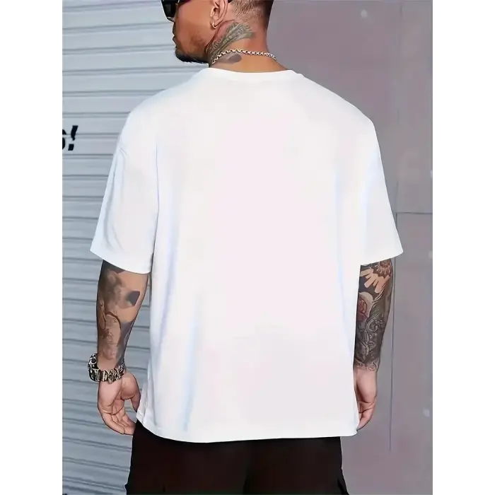 Erkek PERFECTLY Baskılı Tişört Bisiklet yaka yazlık Kısa Kol t-shirt - Beyaz
