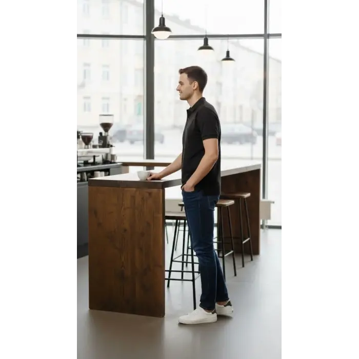 Erkek Polo Yaka Düğmeli Pike Kumaş Tişört Regular Fit Kısa Kol T-Shirt - Siyah