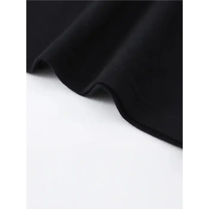 Erkek Baskılı T-Shirt Kısa Kol Bisiklet Yaka Regular Fit Rahat Kalıp Tişört - Siyah