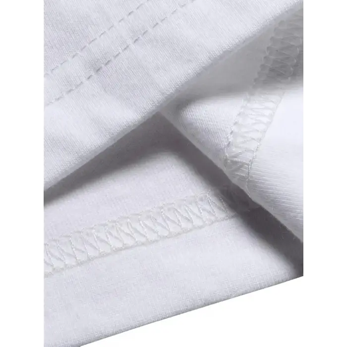 Erkek T-shirt Tavşan Baskılı Kısa Kollu Tişört - Beyaz