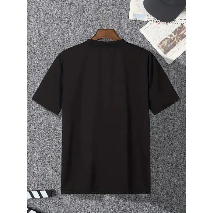 Erkek  Tişört TRIED TO WARN YOU. Baskılı Bisiklet Yaka T-shirt - Siyah