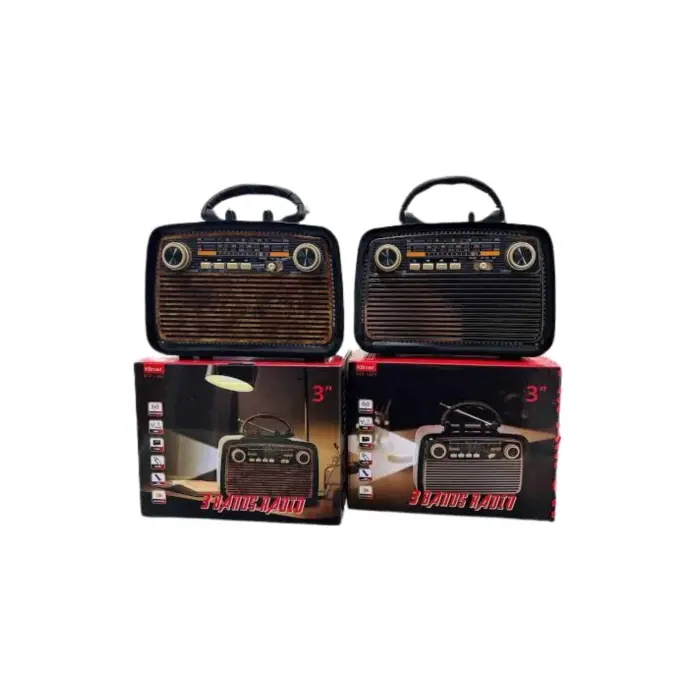 Eskitme Nostalji Tasarımlı Bluetoothlu Nostalji Radyo Ahşap Nostaljik Görünümlü
