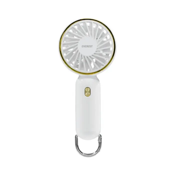 EVEREST EFN11, BEYAZ, 3 Kademeli Hız, Elde Kullanım, Dahili 900mAh Bataryalı, Type-C Şarj Girişli, Vantilatör