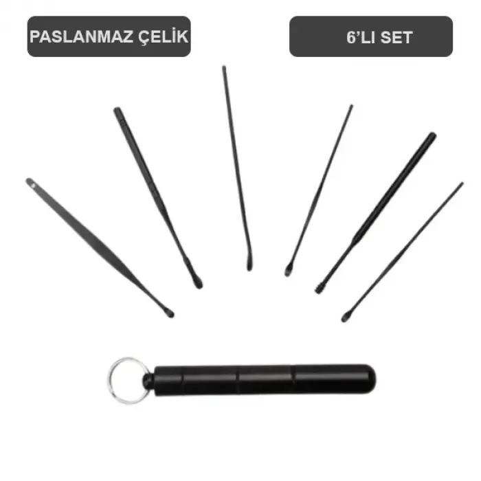 EZERE 6 Parça Spiral Kulak Temizleme Seti- Paslanmaz Çelik Temizleme Seti-(5775)