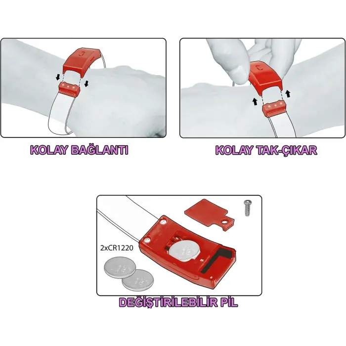 Festival &amp;amp; Parti Led Bileklik Baskı Yapılabilir 3 Farklı Mod Işıklı 1 Adet Bx40