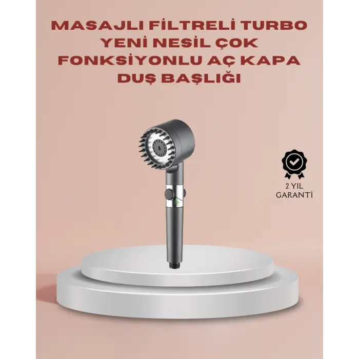 Filtreli Masaj Özellikli Duş Başlığı Aç Kapa Tuşlu