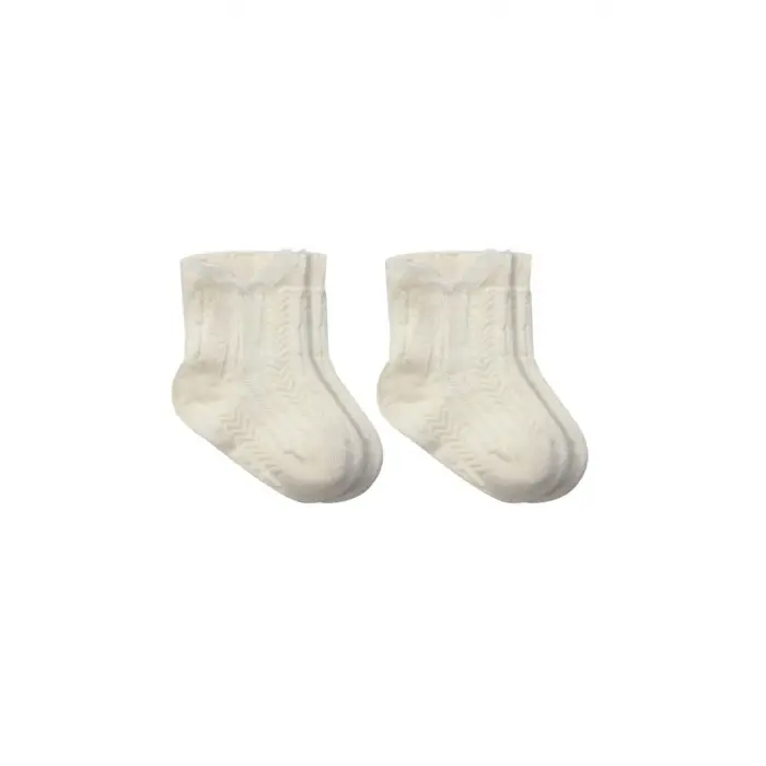 Fiyonklu Penye Soket Çorap 2li 10150 Naturel