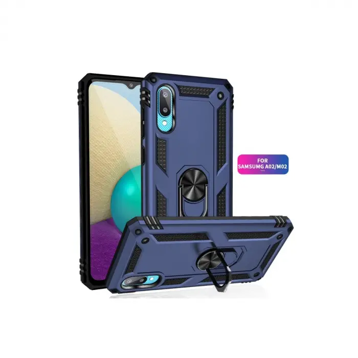 Galaxy A02 Kılıf Sofya Yüzüklü  Kapak - Lacivert