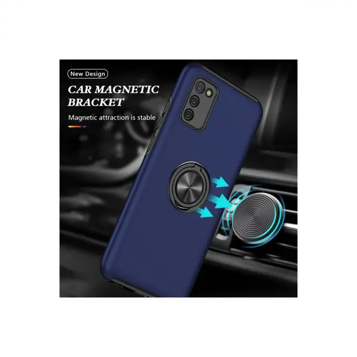 Galaxy A02s Kılıf Elit Yüzüklü Kapak - Lacivert
