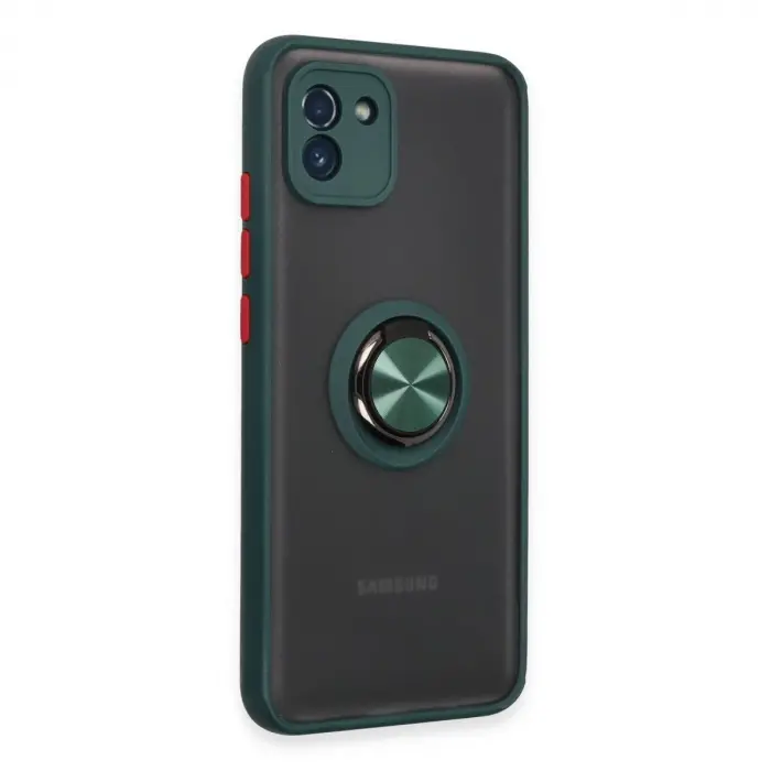 Galaxy A03 Kılıf Montreal Yüzüklü  Kapak - Yeşil