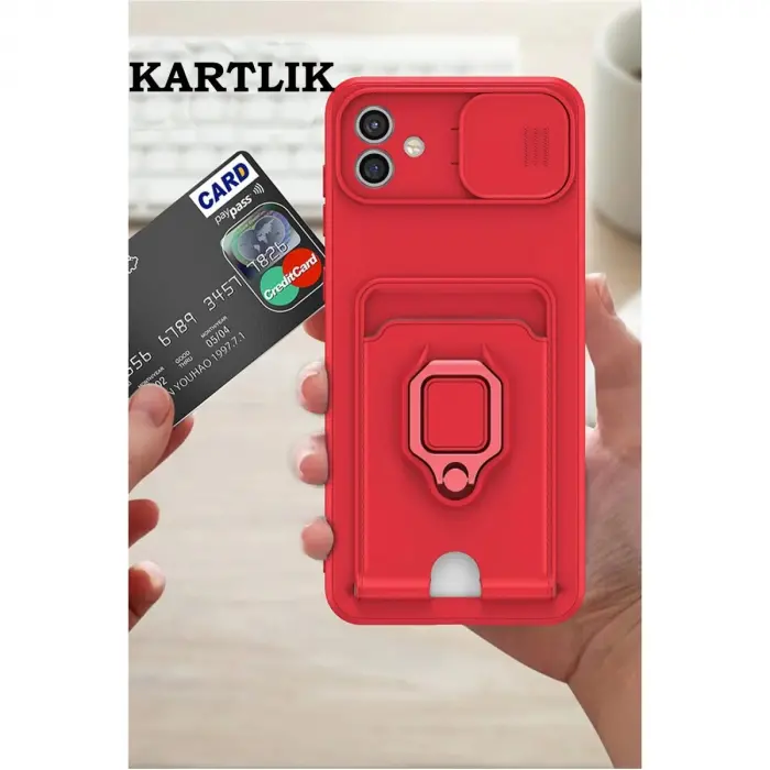 Galaxy A05 Kılıf Zuma Kartvizitli Yüzüklü  - Pembe