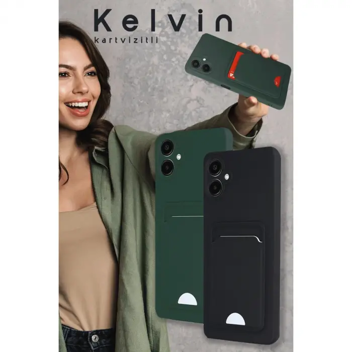 Galaxy A16 5g Kılıf Kelvin Kartvizitli  - Kırmızı