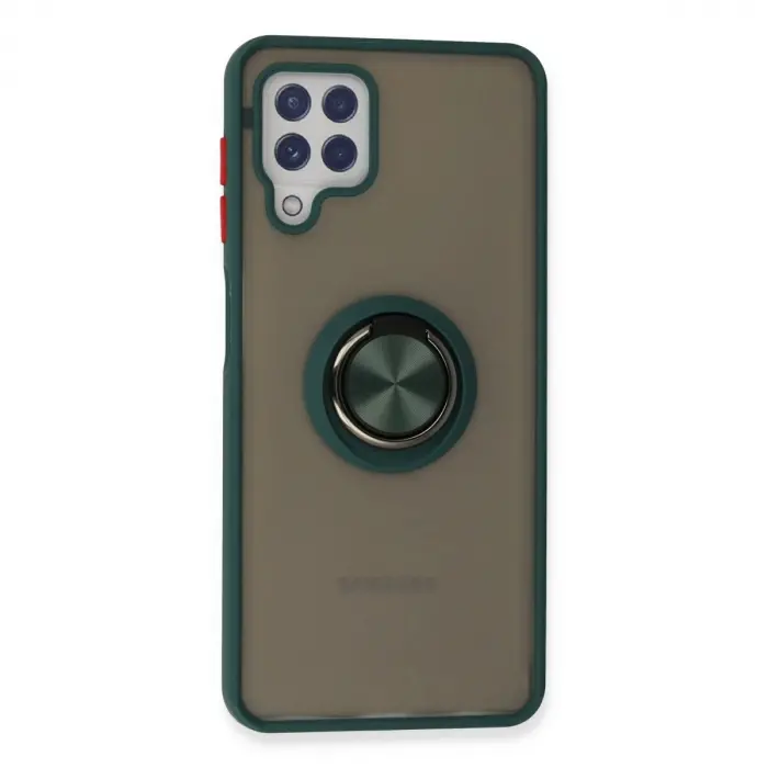 Galaxy A22 Kılıf Montreal Yüzüklü  Kapak - Yeşil