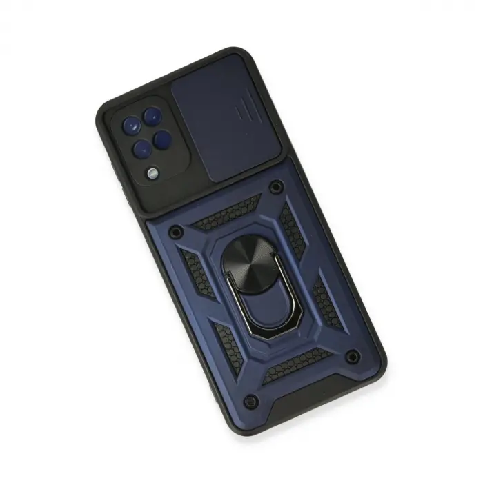 Galaxy A22 Kılıf Pars Lens Yüzüklü  - Lacivert