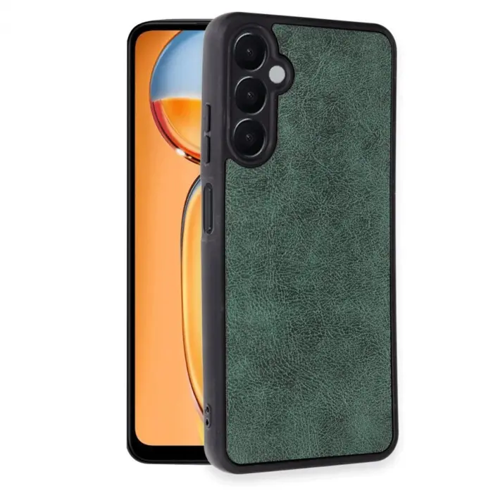 Galaxy A26 Kılıf Aras Deri Kapak - Koyu Yeşil