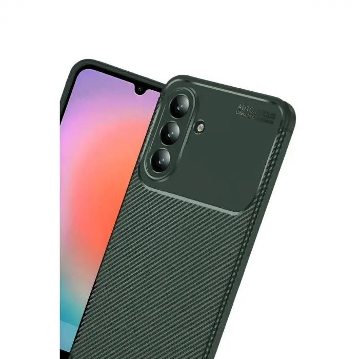 Galaxy A37 5g Auto Fus Karbon Kapak - Koyu Yeşil