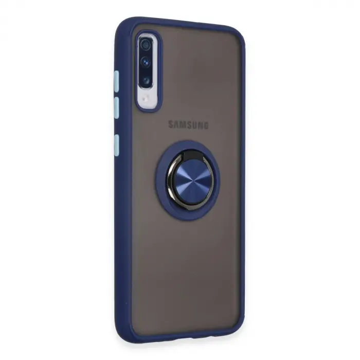 Galaxy A70 Kılıf Montreal Yüzüklü  Kapak - Lacivert