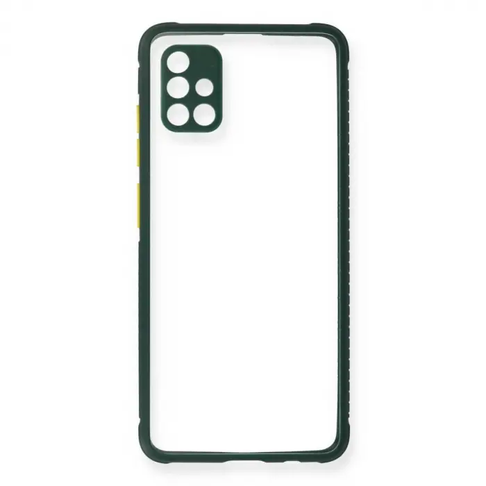 Galaxy A71 Kılıf Miami Şeffaf  - Koyu Yeşil