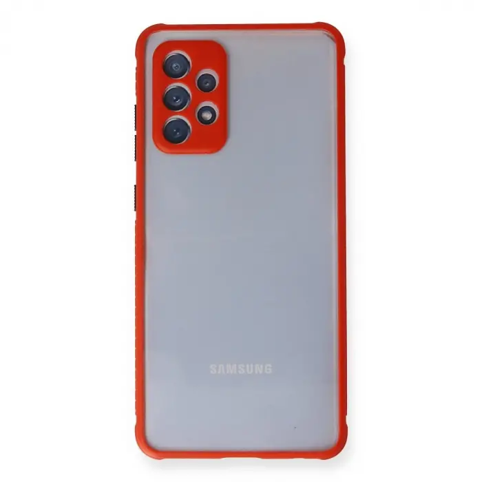 Galaxy A72 Kılıf Miami Şeffaf  - Kırmızı