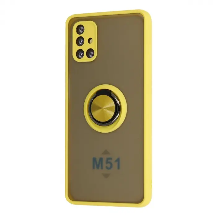 Galaxy M51 Kılıf Montreal Yüzüklü  Kapak - Sarı